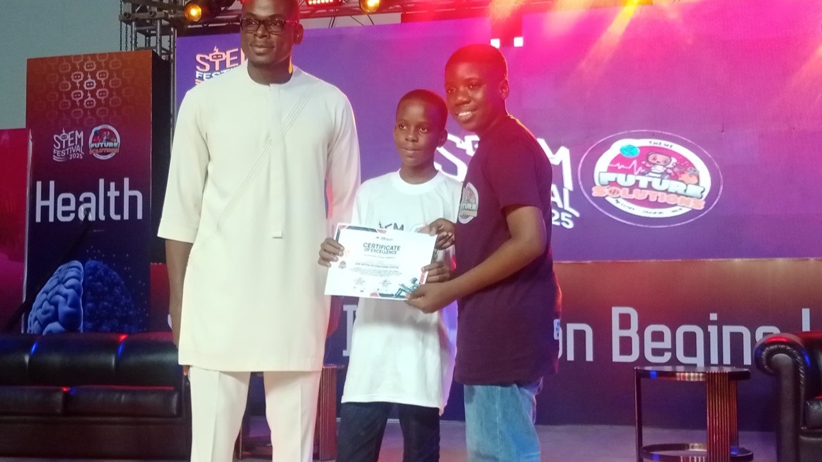 Nibi's Tech student teams with their certificates at the STEM Festival 2025 in Port Harcourt